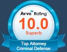 Avvo rating 10.0 superb | Top company criminal Defense